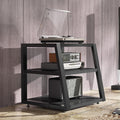 AV Cabinet Audio Rack - Media Stand & Stereo Cabinet for Home/Office/Theater - Stylish Audio Tower for DVD Players - Black 60cm/23.6in - Durable & Space-Saving Design