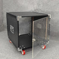 Rack Audio Tower AV Media Stand Corner Audio Tower with Storage Shelves and Steel Frame, Equipment Console Shelf Corner Entertainment Center(Black)