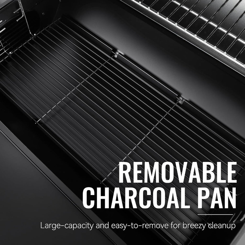 Royal Gourmet CC2036F Barrel Charcoal Grill with Offset Smoker, Outdoor BBQ Grill with 1200 Sq. In. Grilling Area for Large Event Gathering, Black