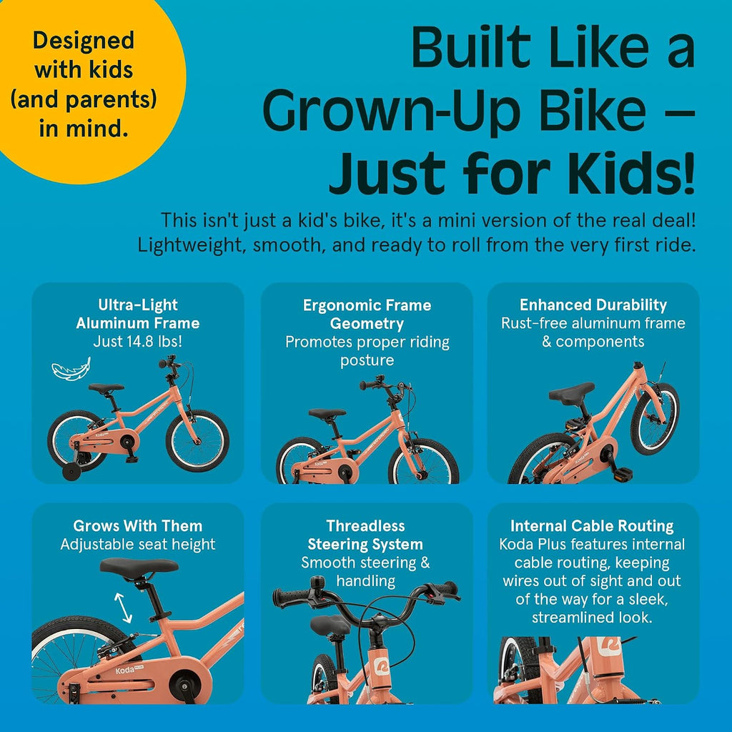 Retrospec Koda Plus Kids Bike for Boys & Girls Ages 4-6 Years - Children's Bicycle, Adjustable Seat & Handlebars
