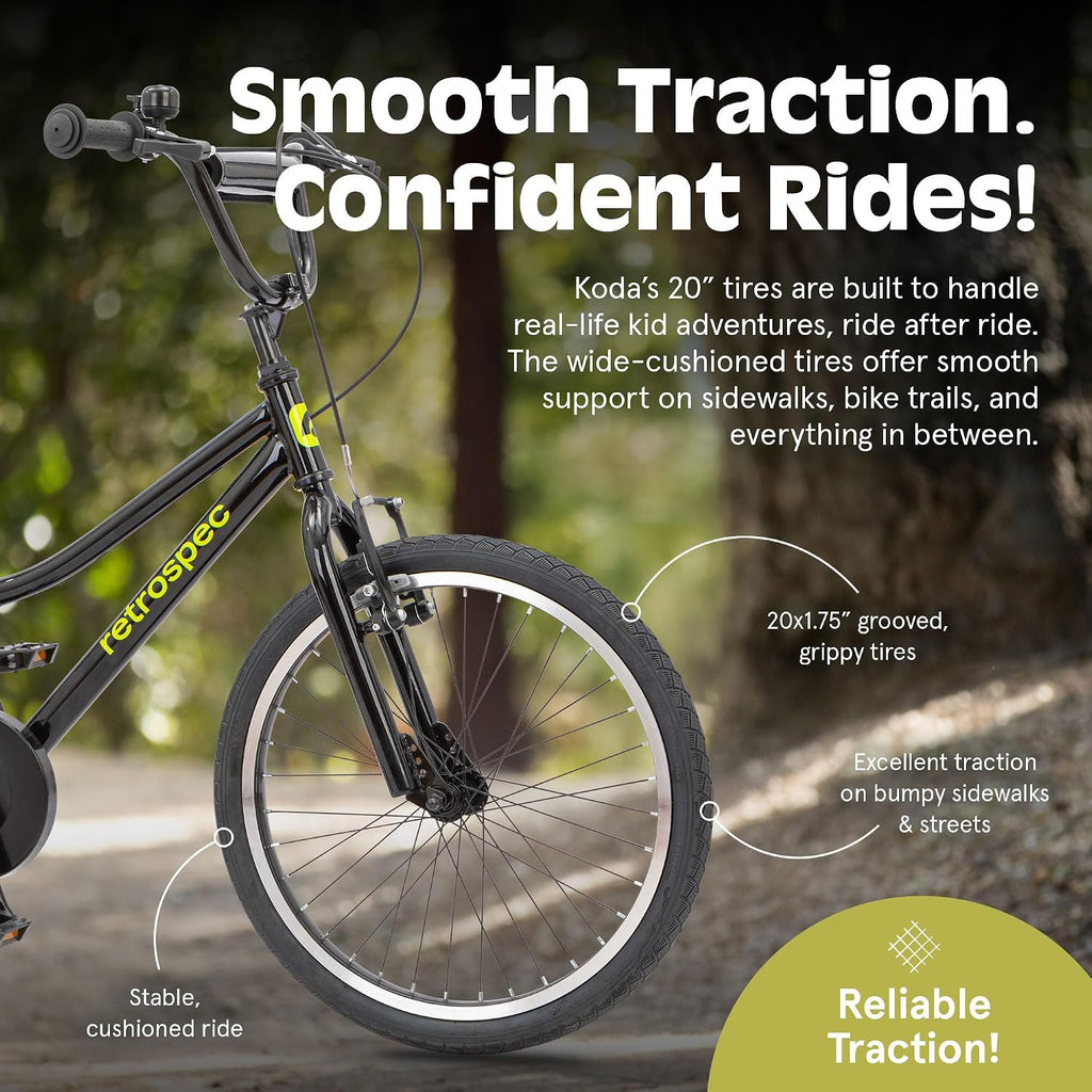 Retrospec Koda Plus Kids Bike for Boys & Girls Ages 6-8 Years - Children's Bicycle, Adjustable Seat & Handlebars