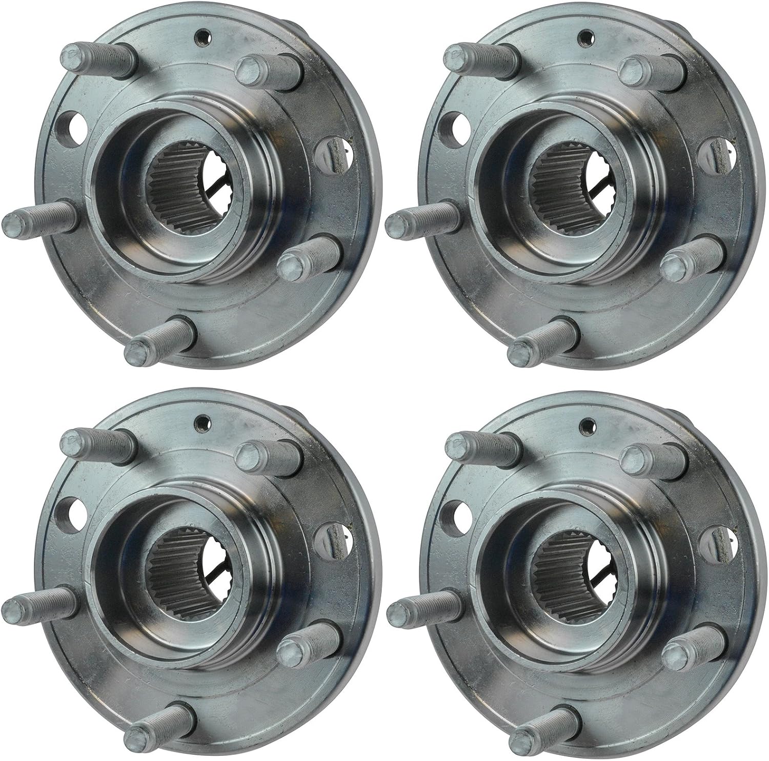 TRQ Front and Rear Wheel Bearing and Hub Assembly Set 4 Piece Compatible with 2006-2009 Pontiac Solstice 4 Wheel ABS 2007-2010 Saturn Sky
