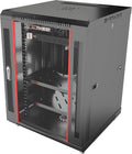 15U Wall Mount Server Rack Cabinet – 19' Network Rack Enclosure, 18' Deep Data Rack Cabinet with Fan, PDU & Shelf for IT Equipment, Switches and Patch Panel