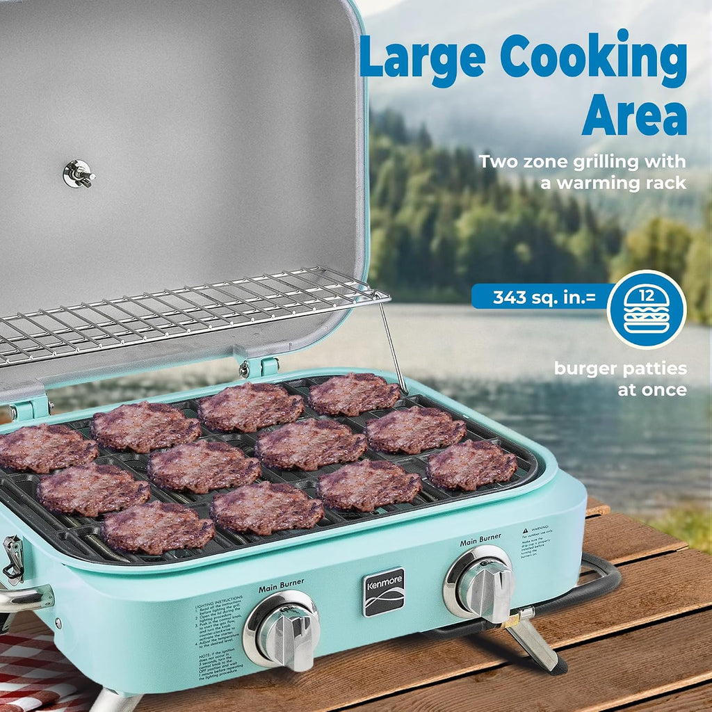 Kenmore 2-Burner Portable Tabletop Retro Gas Grill