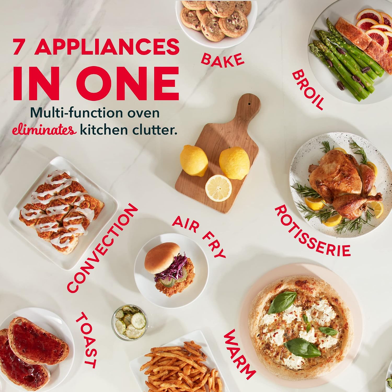 Dash Chef Series Air Fryer Oven - Convection Toaster Cooker & Electric Fry Oven - Has AirCrisp® Technology & Versatile Cooking Functions - 7-in-1 Convection - Stainless Steel
