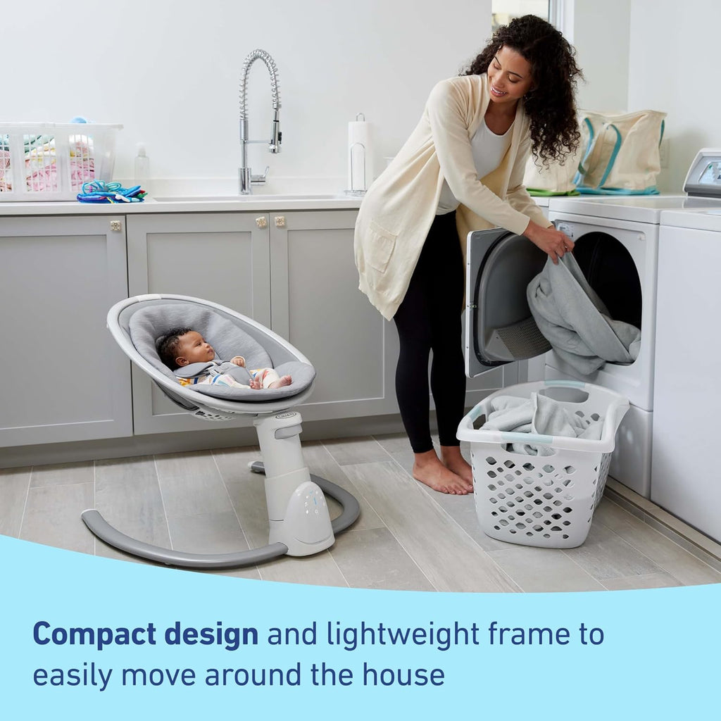 Graco® Soothe 'n Sway Bluetooth 3-in-1 Baby Swing — Grows with Your Child —Multiple Soothing Settings and Bluetooth Connectivity