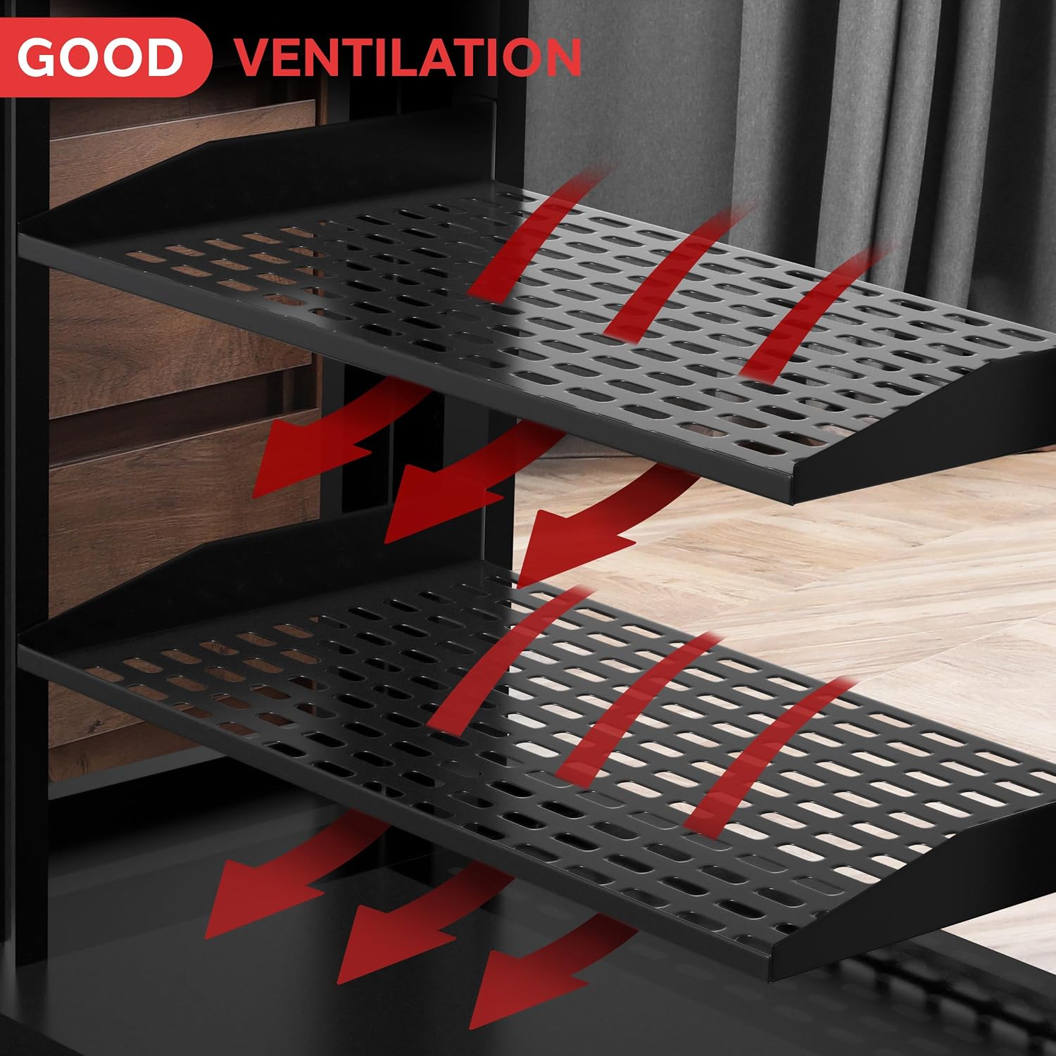 Pyle 19-Inch 1U Server Rack Shelf - 10 pcs. Vented Metal Shelves for Optimal Airflow, Wall or Rack MountableSupports up to 110 lbs, 17 x 10' Shelf Tray for Cabinets, Computers & Network Equipment