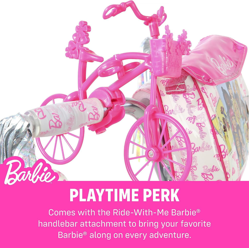 Dynacraft Barbie 12, 16, 18-inch Girls' Bike for Kids Ages 3-9 Years - Fun and Stylish Design, Sturdy and Durable, Perfect for Kids Learning to Ride, Easy to Assemble, Ideal for Young Riders