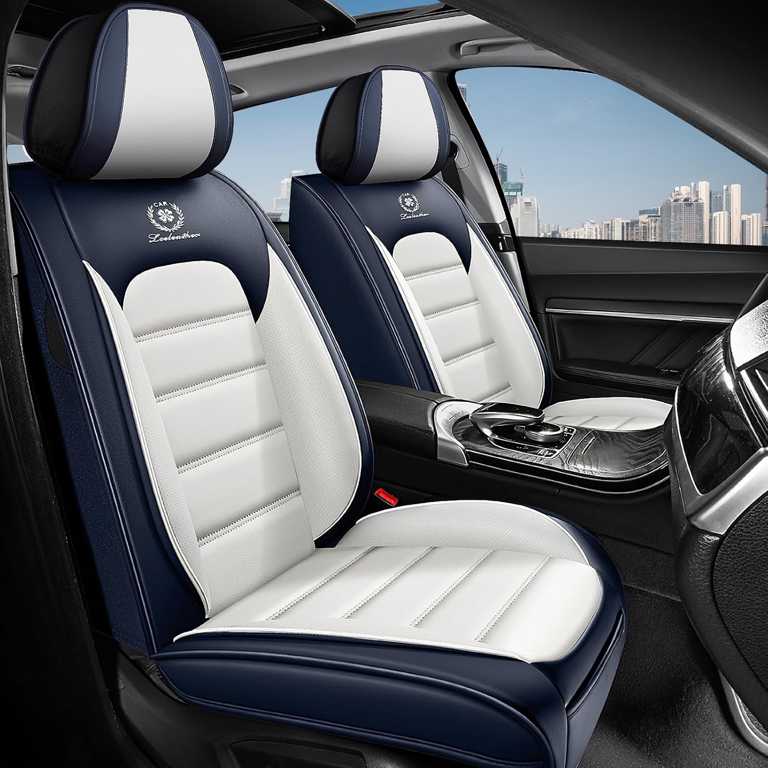2 Seat Covers for Subaru Outback 2000-2026 Breathable Car Seat Covers,Anti-Slip Waterproof Car Seat Protectors with Airbag,Automotive Vehicle Cushion with Storage Pockets (Standard,Blue)