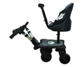 Englacha 2-in-1 Cozy 4-Wheel Rider, Black - Child Rider Stroller Attachment with Saddle Seat and Standing Platform - Universal Fit for Most Prams - Quick and Easy to Use - Designed for Safety