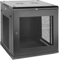 Tecmojo Elite Collection 12U Wall Mount Server Cabinet IT Network Rack Enclosure Lockable Mesh Door and Side Panels, with 2 Cooling Fans,17.7inch Depth, Hold up to 176Lbs,Black