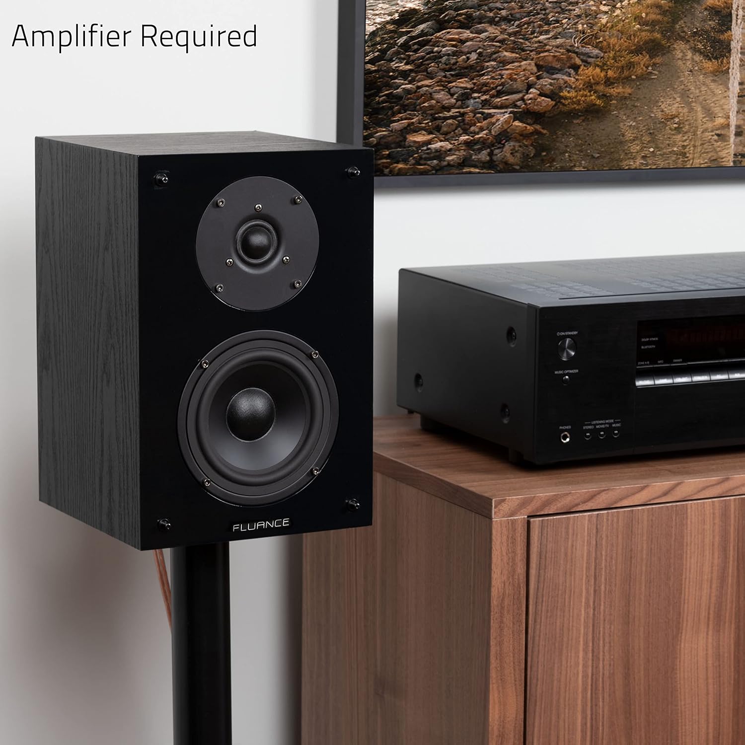 Fluance Elite High Definition 2-Way Bookshelf Surround Sound Speakers for 2-Channel Stereo Listening or Home Theater System - Natural Walnut/Pair (SX6W)