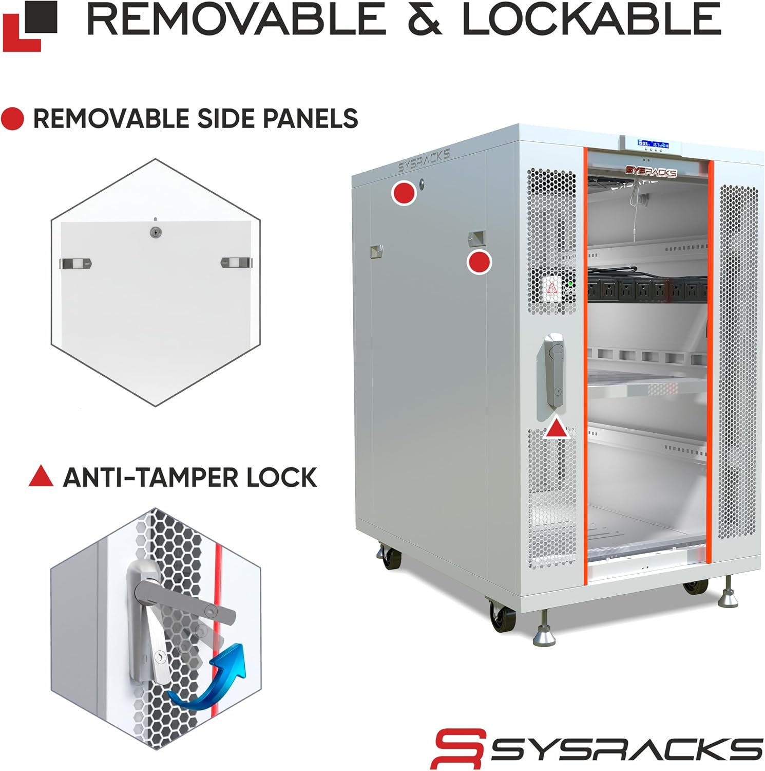 22U Server Rack Cabinet – 19' Network Rack Enclosure, 35' Deep Floor Standing Data Rack with Locking Glass Door, Cooling Fans, PDU & Shelf for Servers, Switches and Patch Panels