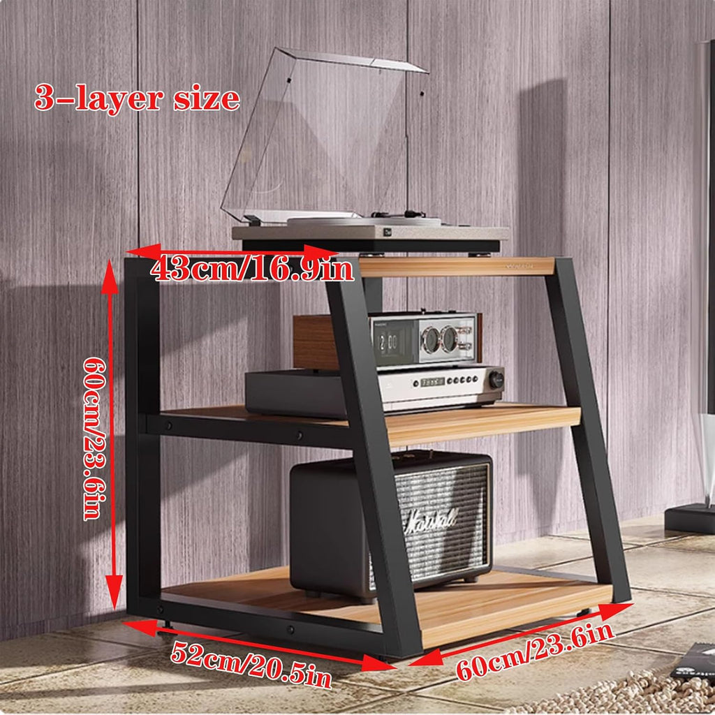 Amplifier Cabinet Rack, Audio Cabinet, Audio and Video Equipment Cabinet, Record Player Stand with Storage Rack, AV Media Stand, Corner TV Stand Media Storage Cabinet Audio Video Shelf, DVD Stand