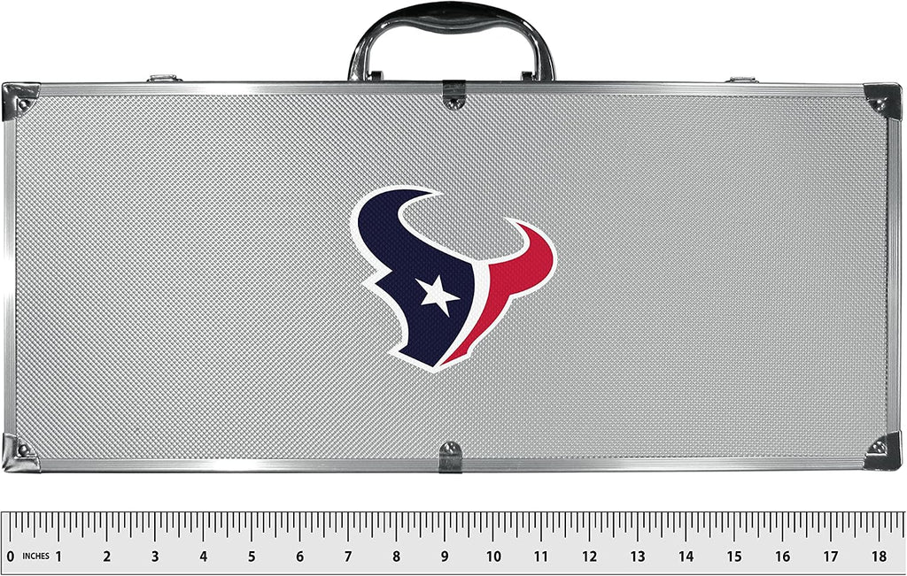 NFL Siskiyou Sports Fan Shop Houston Texans Steel Tailgater BBQ Set w/Case 8 piece Gray