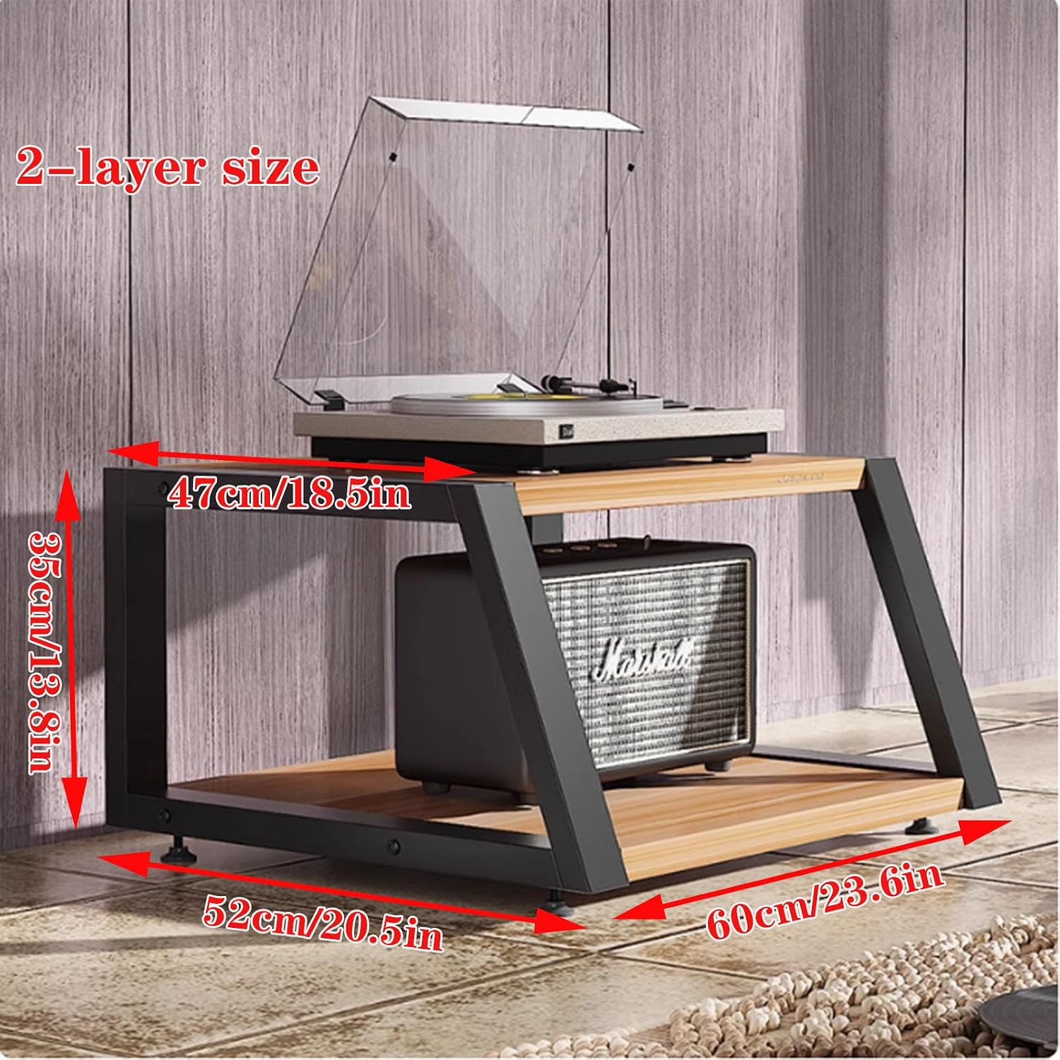 Amplifier Cabinet Rack, Audio Cabinet, Audio and Video Equipment Cabinet, Record Player Stand with Storage Rack, AV Media Stand, Corner TV Stand Media Storage Cabinet Audio Video Shelf, DVD Stand