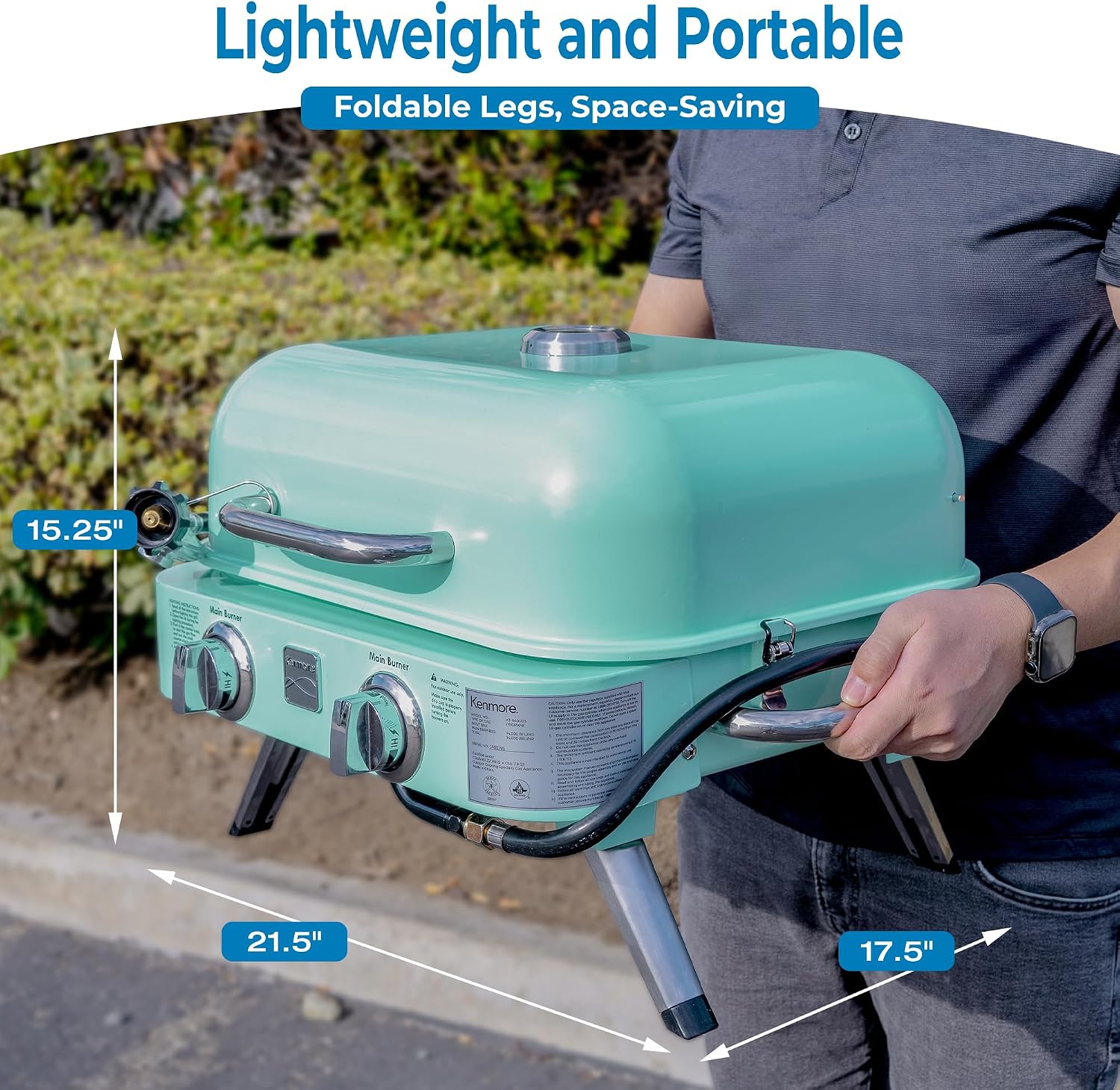 Kenmore 2-Burner Portable Tabletop Retro Gas Grill