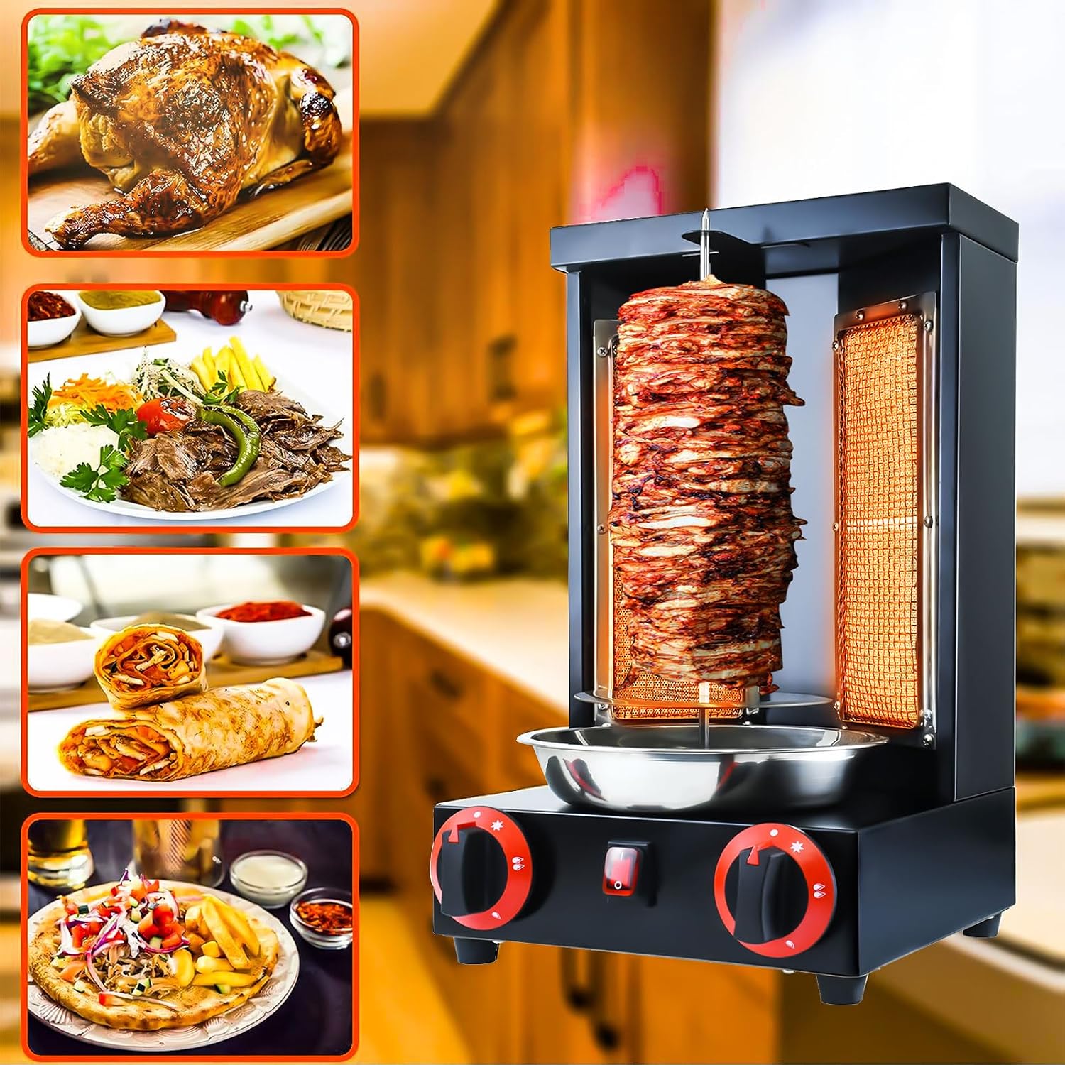 Vertical Rotisserie Shawarma Machine, Sharma Machine, Trompo Para Tacos Al Pastor rotating grill, Shawarma Grill, Rotisserie Oven, Rostizador De Pollo Giratorio, Chicken Rotisserie Machine