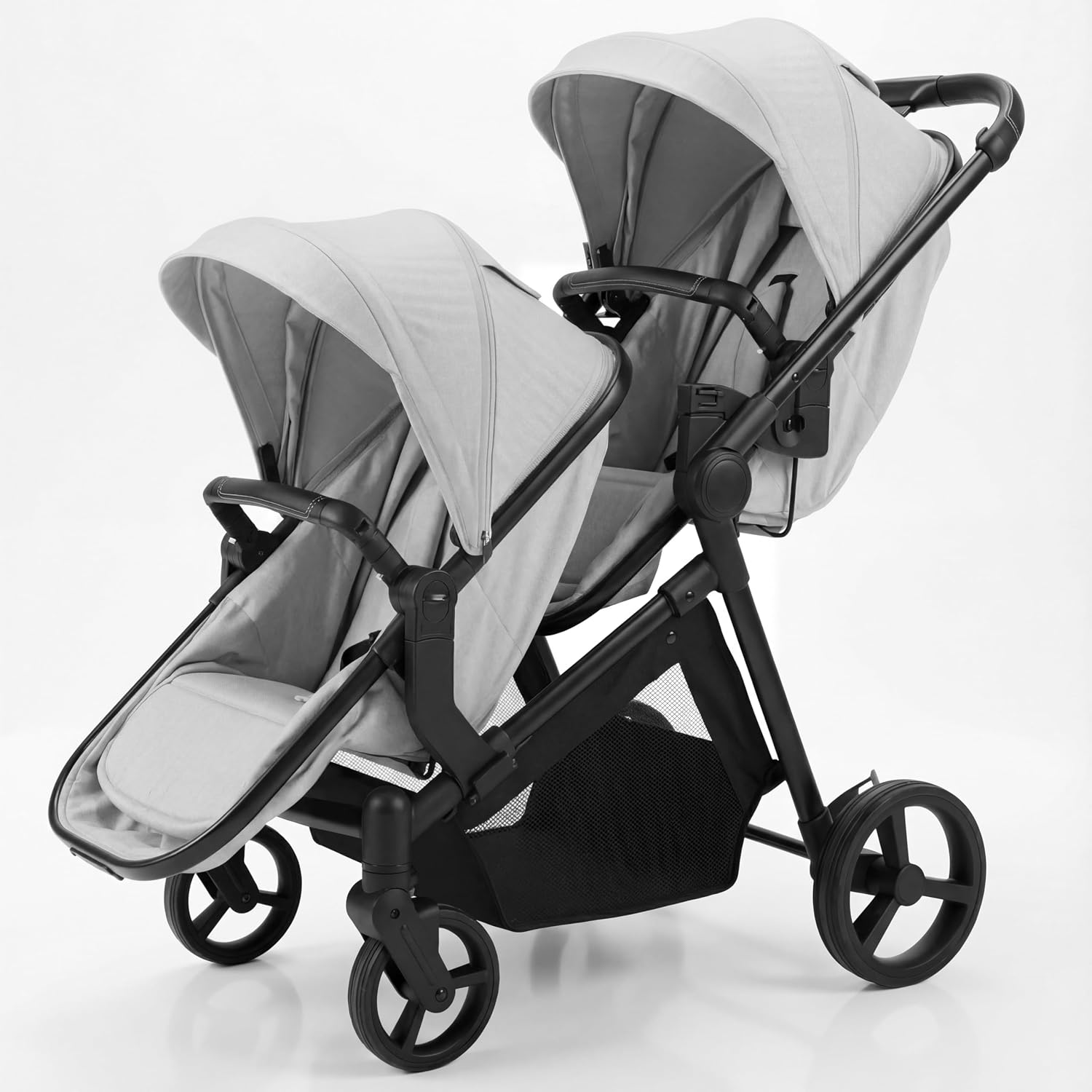 Double Stroller for Twins Infants and Toddlers, Foldable Tandem, Convertible Twin to Single Stroller, Compact Light Weight， Ages 0-3 Years (B0G1Y96QXZ)