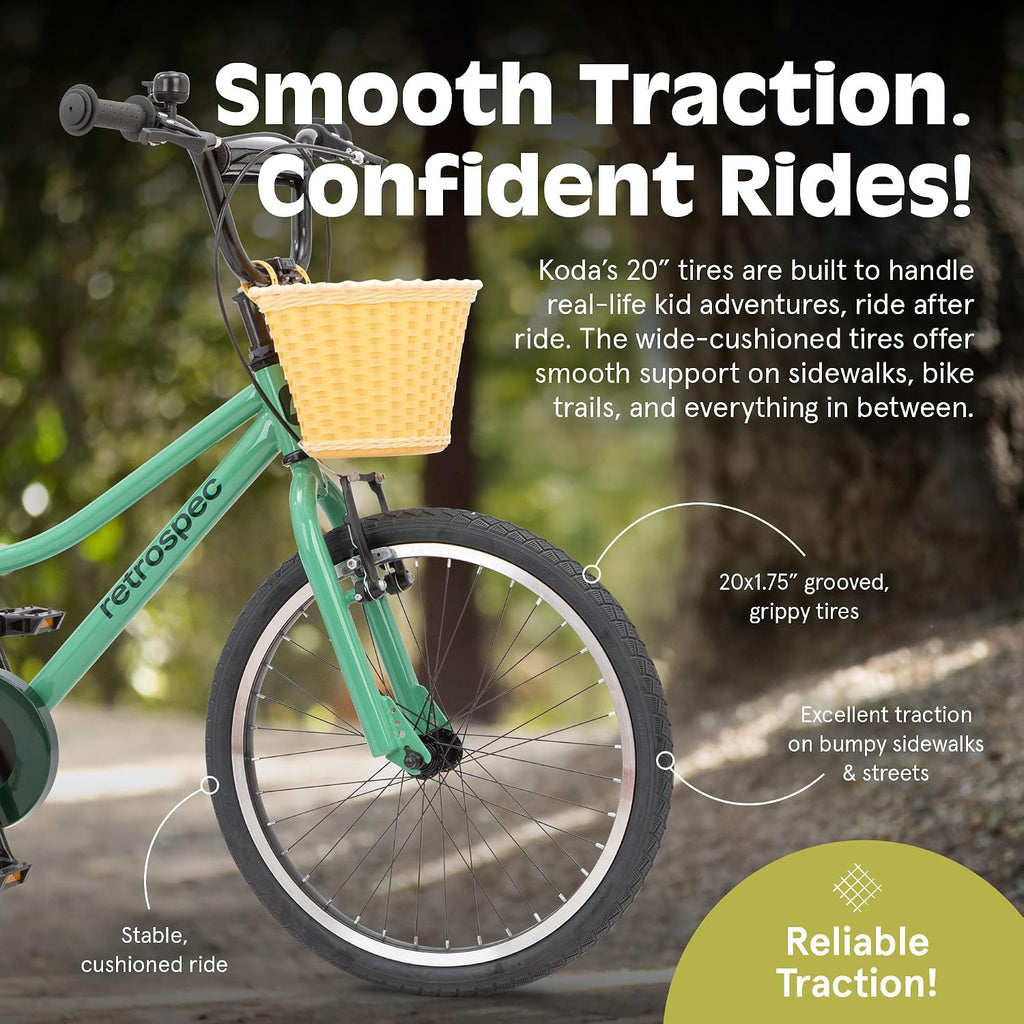 Retrospec Koda Plus Kids Bike for Boys & Girls Ages 6-8 Years - Children's Bicycle, Adjustable Seat & Handlebars