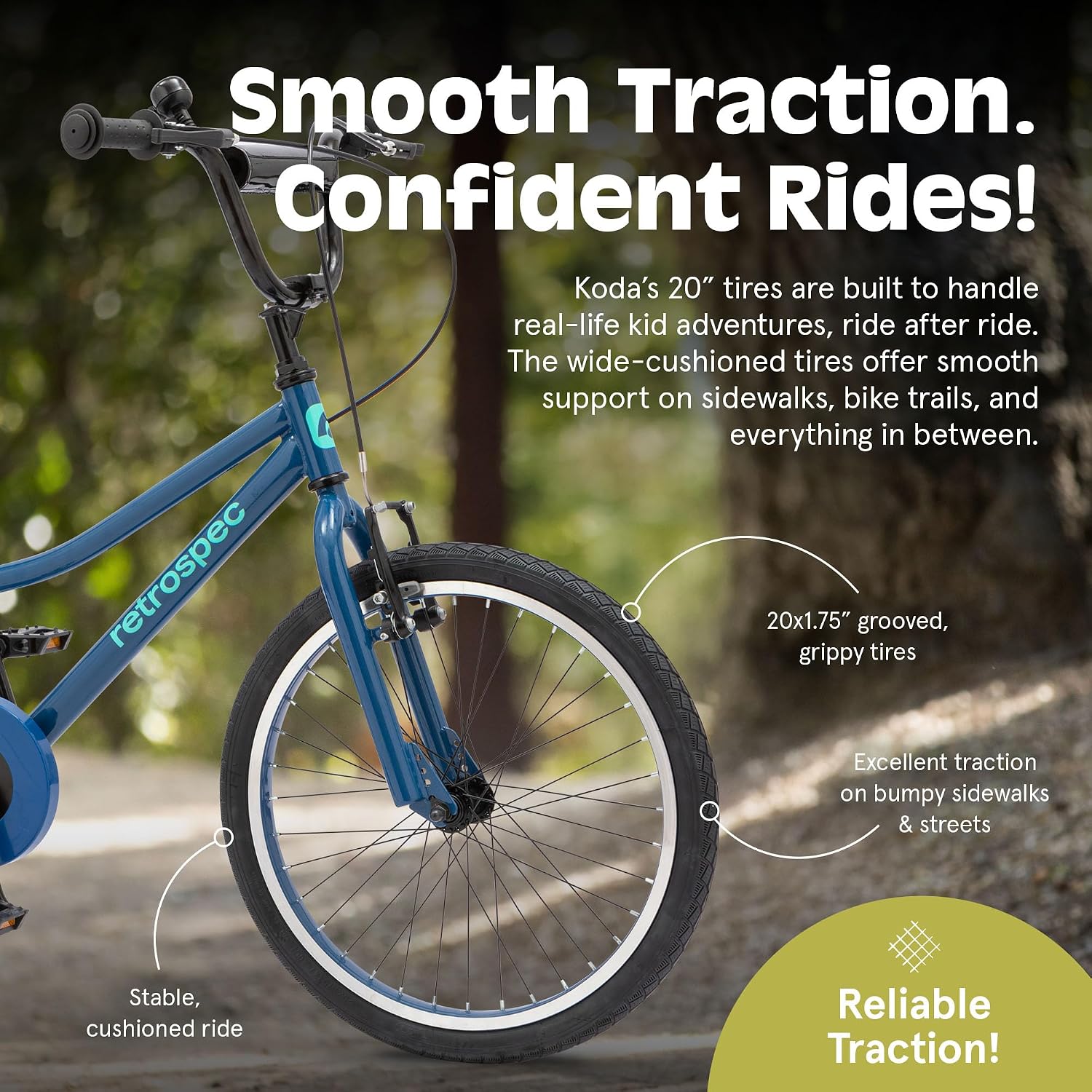 Retrospec Koda Plus Kids Bike for Boys & Girls Ages 6-8 Years - Children's Bicycle, Adjustable Seat & Handlebars