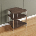 Modern AV Cabinet Audio Rack - Dark Walnut Media Stand for TV & Stereo, Spacious Storage Tower for Audio-Video Equipment, Stylish Entertainment Center (65x55)
