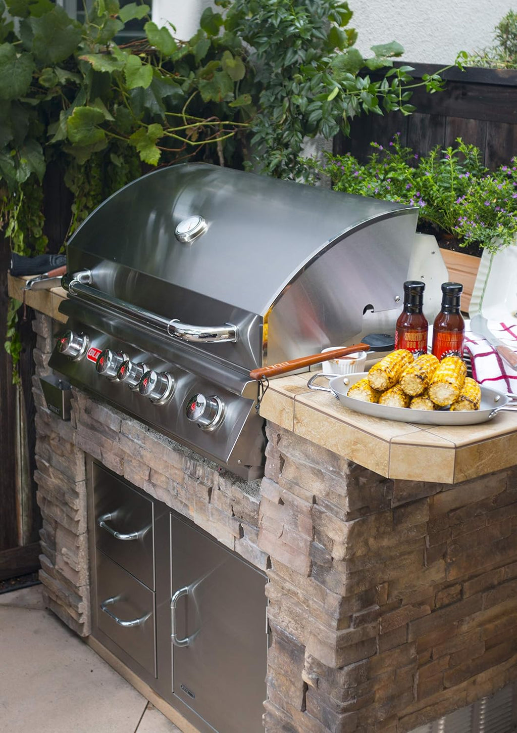 Bull Outdoor Products BBQ 47628 Angus 75,000 BTU Grill Head, LP, 304 Stainless Steel, 4 Burners, 810 sq. Inches, Twin Lights, Rotisserie Kit