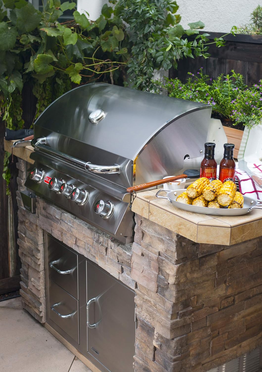 Bull Outdoor Products BBQ 47628 Angus 75,000 BTU Grill Head, LP, 304 Stainless Steel, 4 Burners, 810 sq. Inches, Twin Lights, Rotisserie Kit
