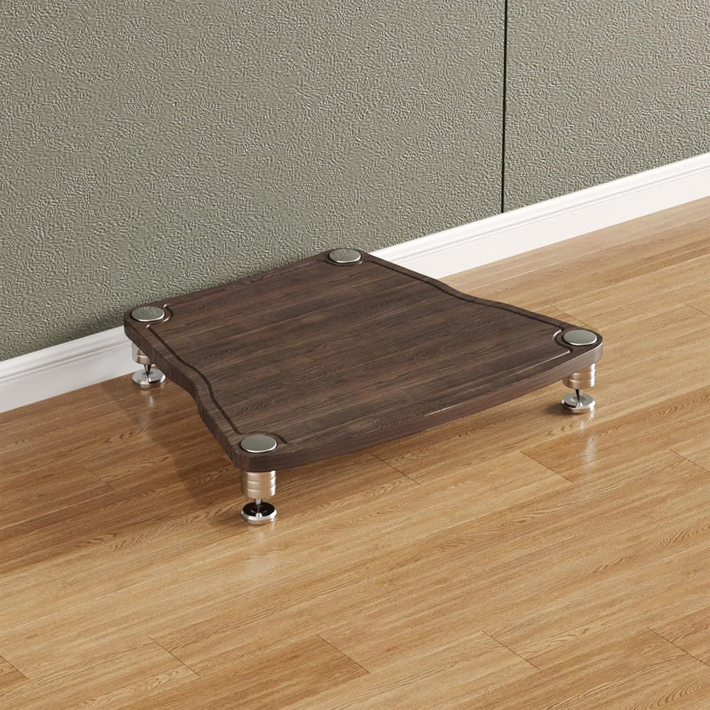 Modern AV Cabinet Audio Rack - Dark Walnut Media Storage Stand, Stereo Tower for Audio/Video Equipment, Stylish Media Center Furniture (65x55 cm)