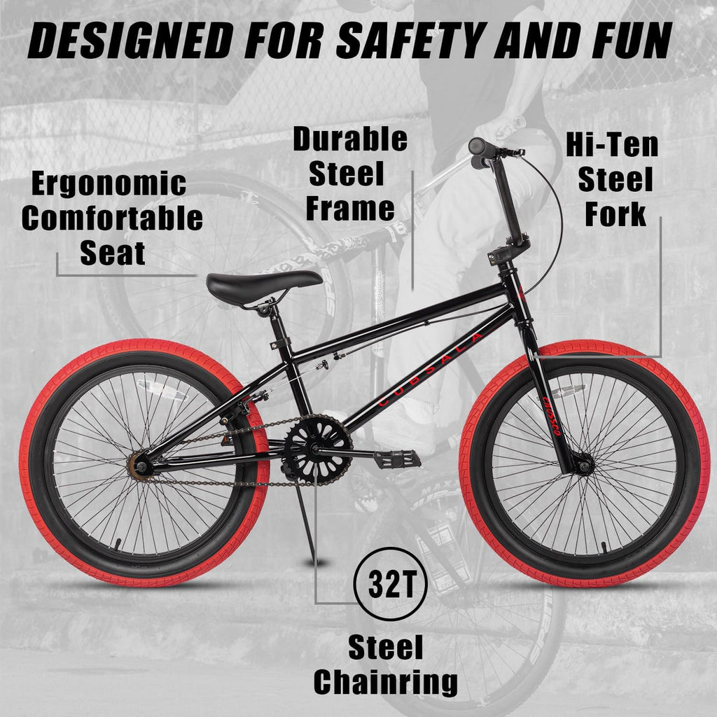 cubsala Freestyle BMX Bike, 18 20 Inch Kids Bicycle for 5-13 Years Old Kids and Beginner Level Rider, Multiple Colors