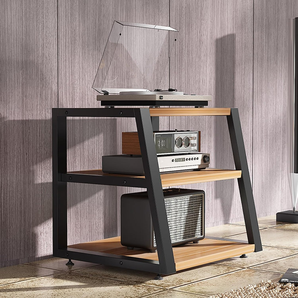 Brown AV Cabinet - Audio Rack Media Stand, Stereo Cabinet & Audio Tower for Home/Office/Theater - 60cm/23.6in Storage for DVD Players & Media Equipment