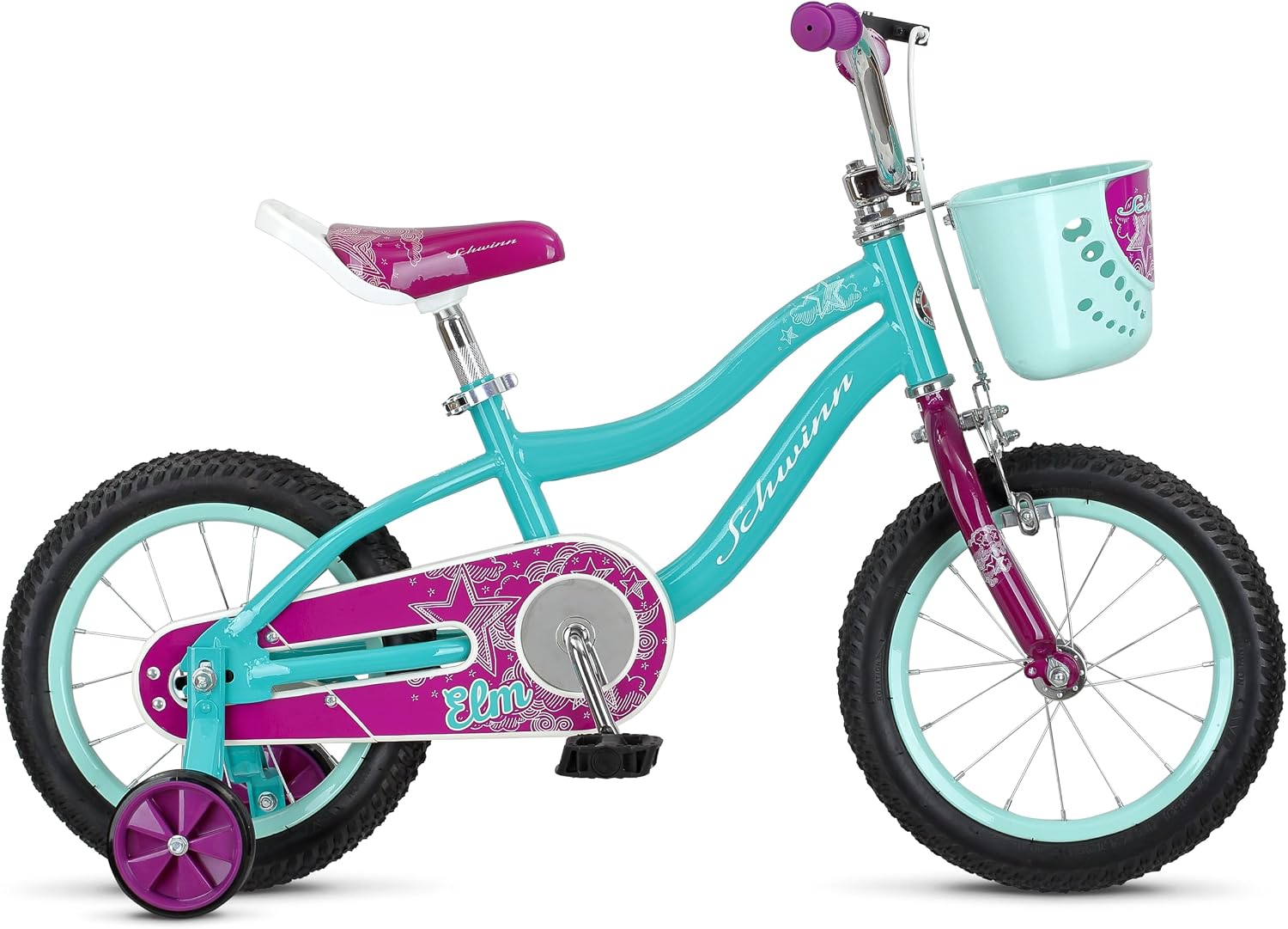 Schwinn Elm Bike, 14 Inch Bike for Kids Ages 3-4, SmartStart Ergonomic Design for Kids, Adjustable Seat Grows with your Child, Rear Coaster Brake and Front Caliper Brake, Training Bicycle