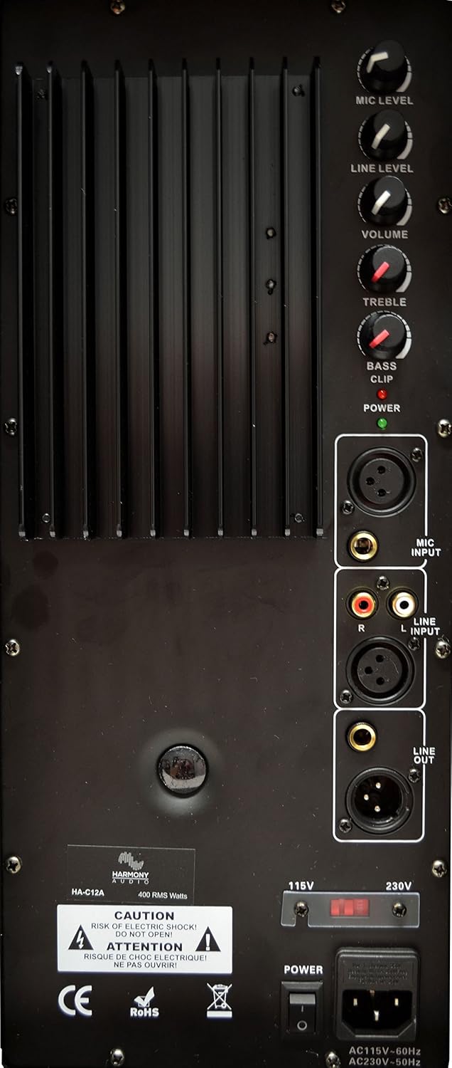 Harmony Audio HA-C12A Pro DJ Concert Series 12' Powered 800W PA Speaker Cabinet