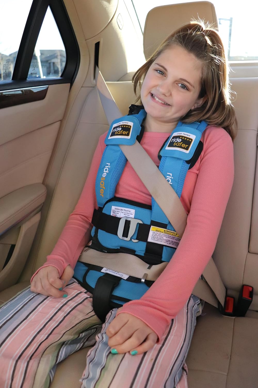 RideSafer Gen 5 - Large Blue, Lightweight, Compact, Portable Car Seat - Perfect for Travel and Everyday Child Safety