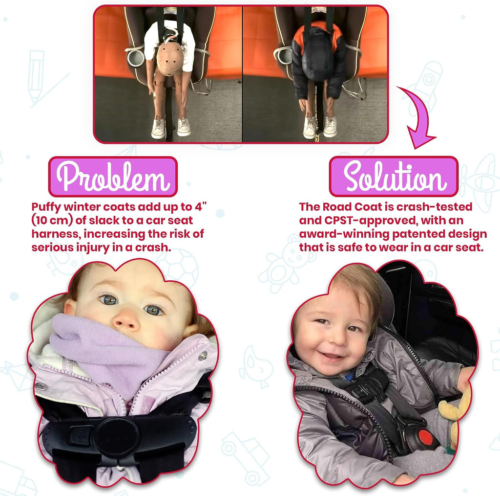 ONE KID The Road Coat Down | Car Seat Safe Winter Jacket | Crash Tested | Unisex | 12 Months-8 Years