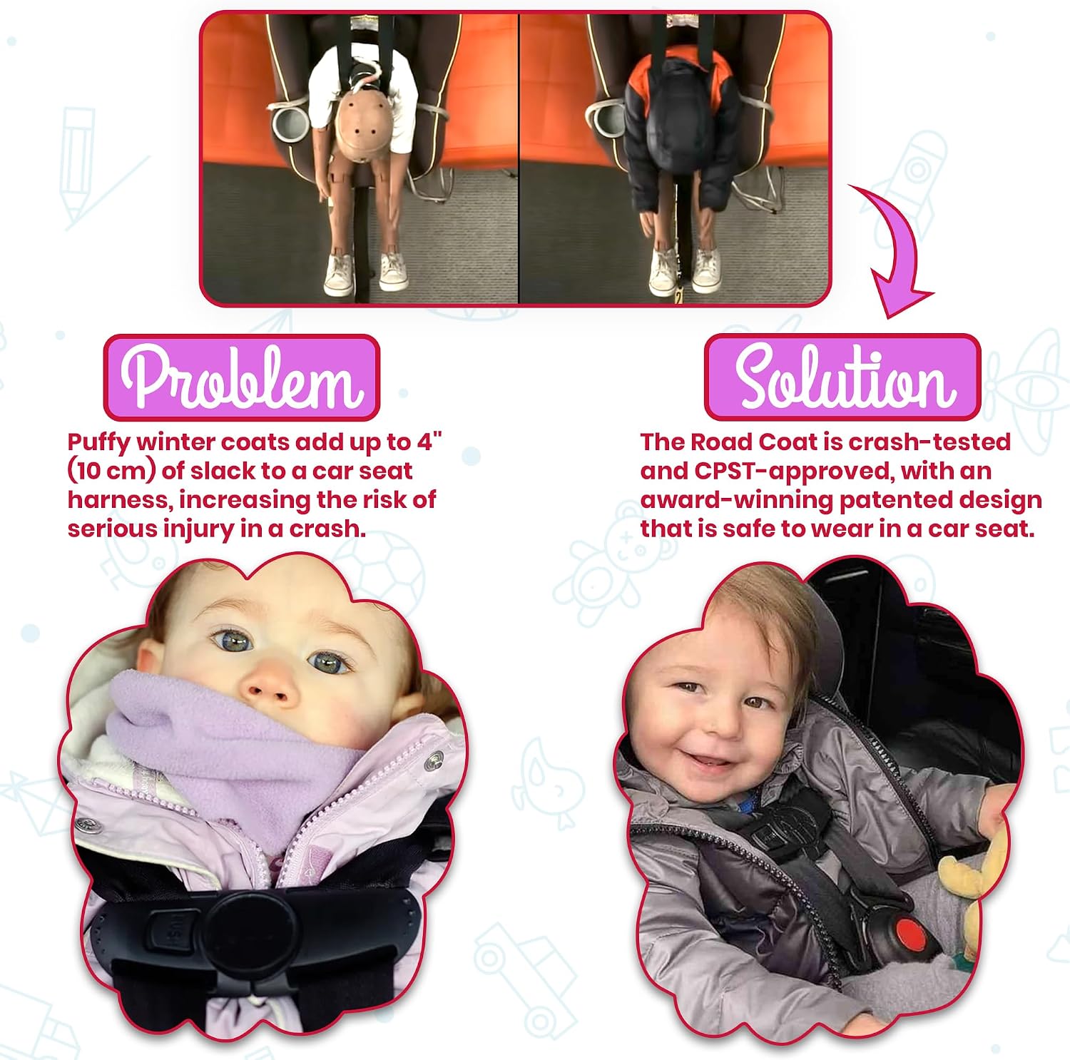 ONE KID The Road Coat Down | Car Seat Safe Winter Jacket | Crash Tested | Unisex | 12 Months-8 Years