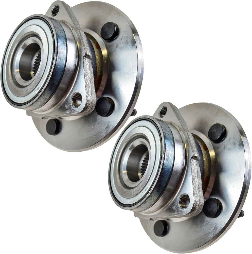TRQ 2 Piece Front Wheel Bearing & Hub Assembly Set Compatible with 1997-2000 Ford F-150