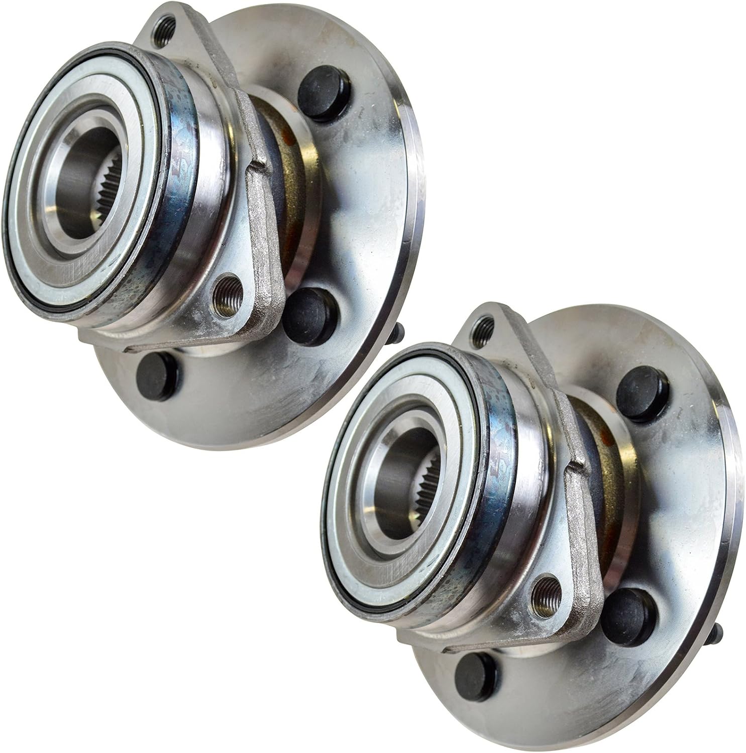 TRQ 2 Piece Front Wheel Bearing & Hub Assembly Set Compatible with 1997-2000 Ford F-150