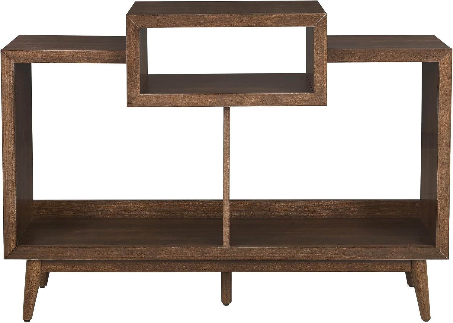 Crosley Furniture Nashville Mid Century Modern Console Record Player Stand, Stores Up to 220 Vinyl Records, Medium, Brown
