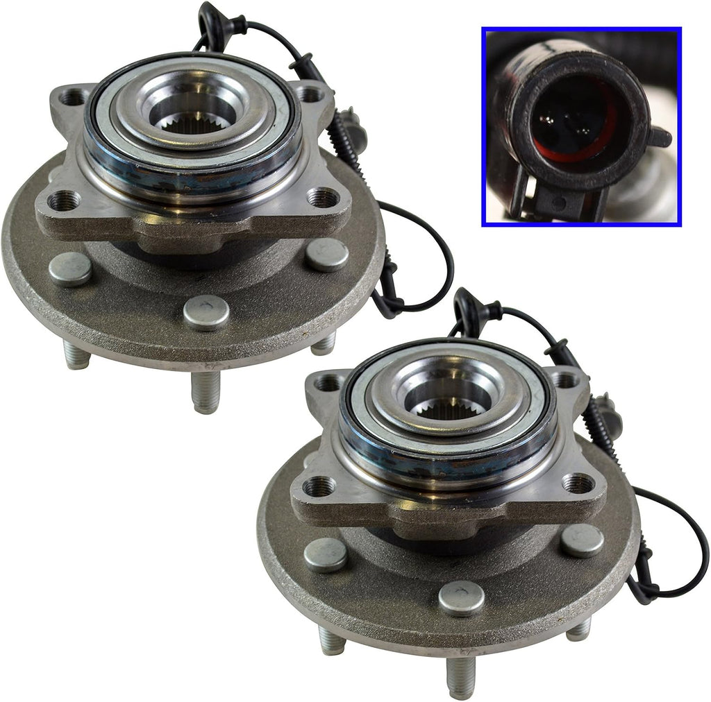 TRQ 2 Piece Rear Wheel Bearing & Hub Assembly Set Compatible with 2003-2006 Ford Expedition Lincoln Navigator