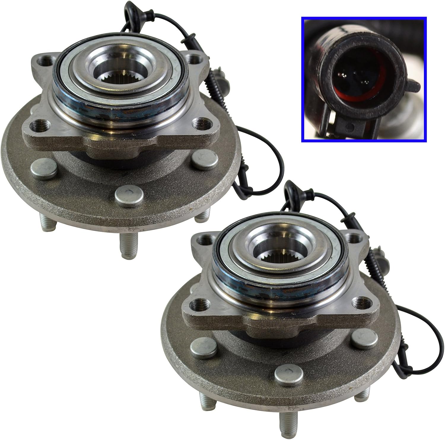TRQ 2 Piece Rear Wheel Bearing & Hub Assembly Set Compatible with 2003-2006 Ford Expedition Lincoln Navigator