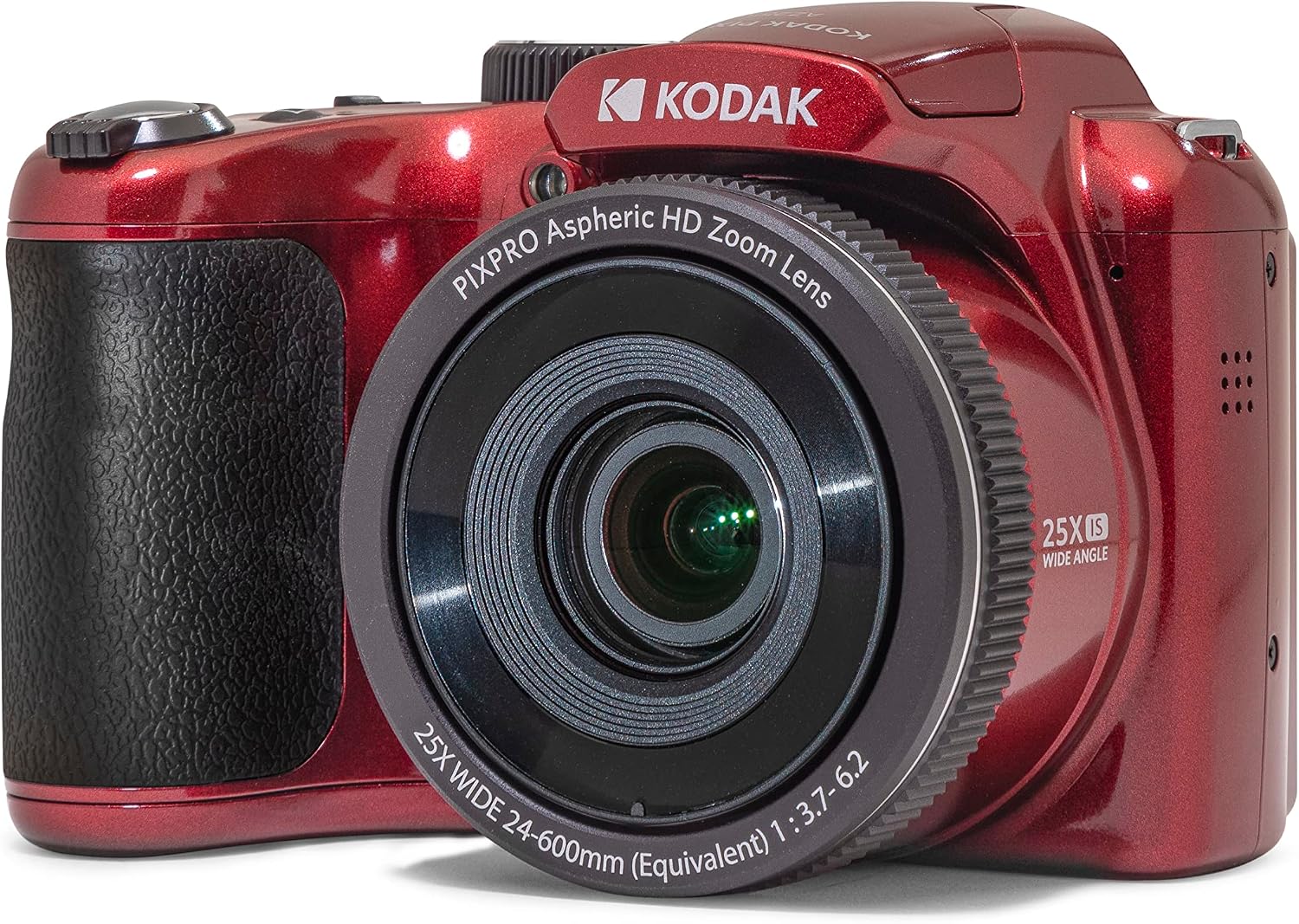 Kodak PIXPRO AZ255-RD 16MP Digital Camera 25X Optical Zoom 24mm Wide Angle Lens Optical Image Stabilization 1080P Full HD Video 3' LCD Vlogging Camera (Red)