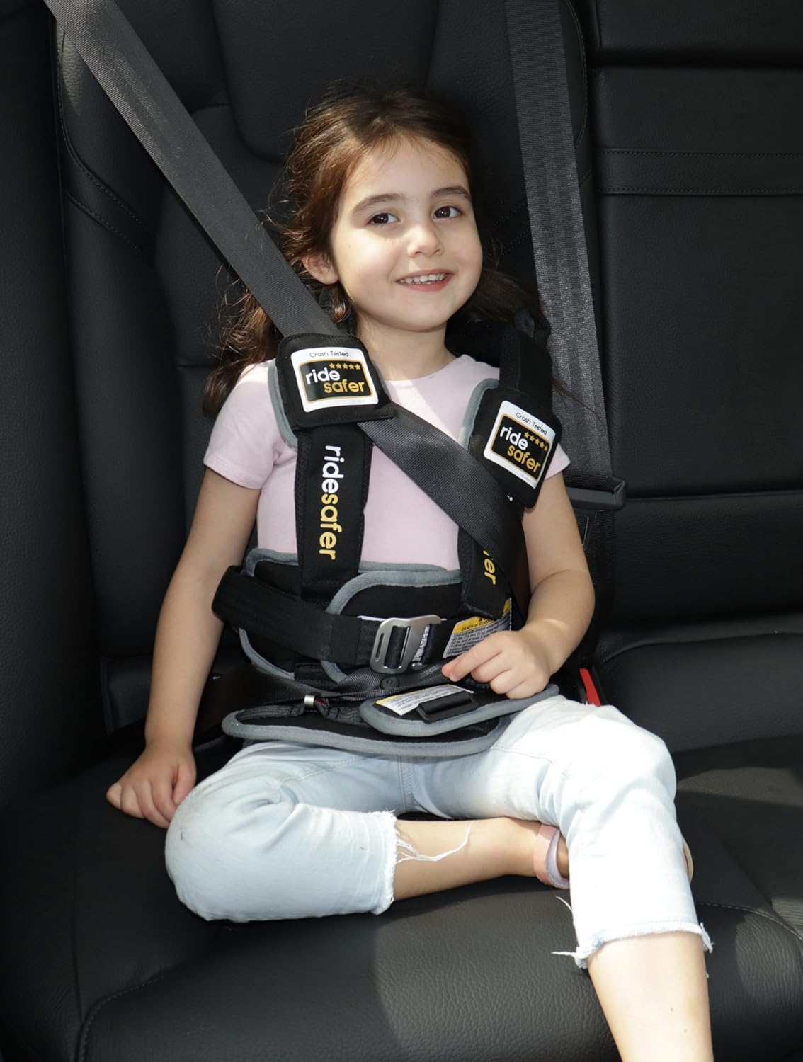 RideSafer Gen 5 - Extra Large Black, Lightweight, Compact, Portable Car Seat - Perfect for Travel and Everyday Child Safety