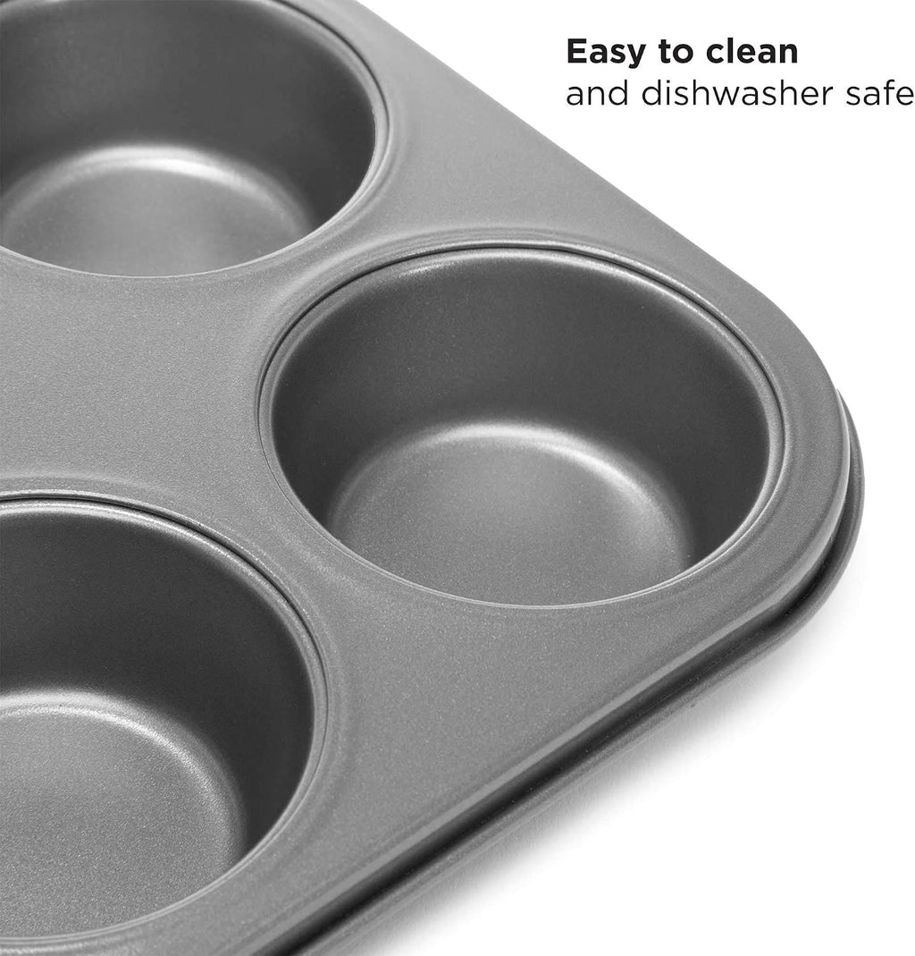 Ecolution Non-Stick Toaster Oven Bakeware Set 4-Piece, Carbon Steel, Easy to Clean and Perfect for Single Servings, Gray (Pack of 6)