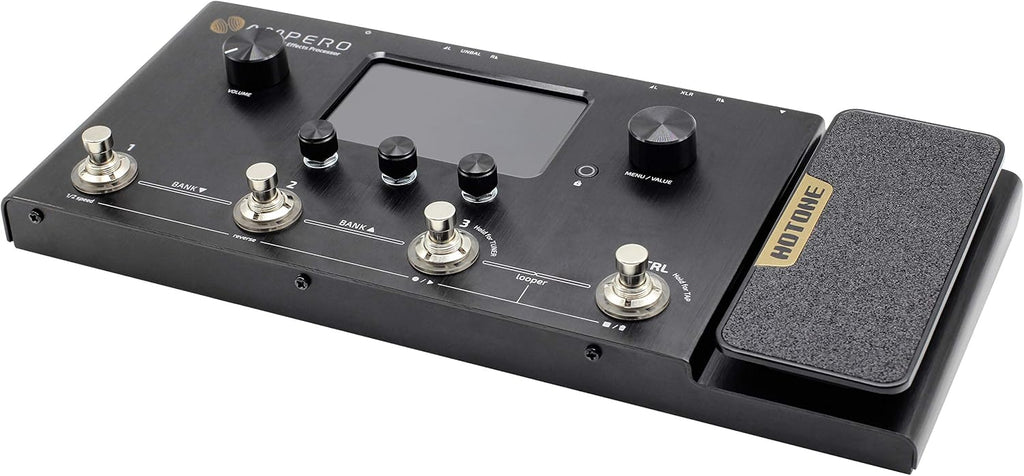 Hotone Ampero MP-100 Guitar Bass Amp Modeling IR Cabinets Simulation Multi Language Multi-Effects with Expression Pedal Stereo OTG USB Audio Interface
