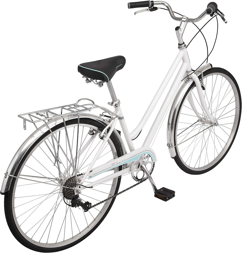 Schwinn Wayfarer Hybrid Bike, 700c Mens and Womens Bike, 7-Speed Hybrid Bicycle, Retro Steel Frame, Front and Rear Linear Pull Brakes, Fenders, Cargo Space, Adult Bicycle