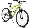 Hiland Full Suspension Mens Mountain Bike, 18 Speed, 26 Inch Wheel, Dual V Brake Bike for Men Womens Adult Bicycle