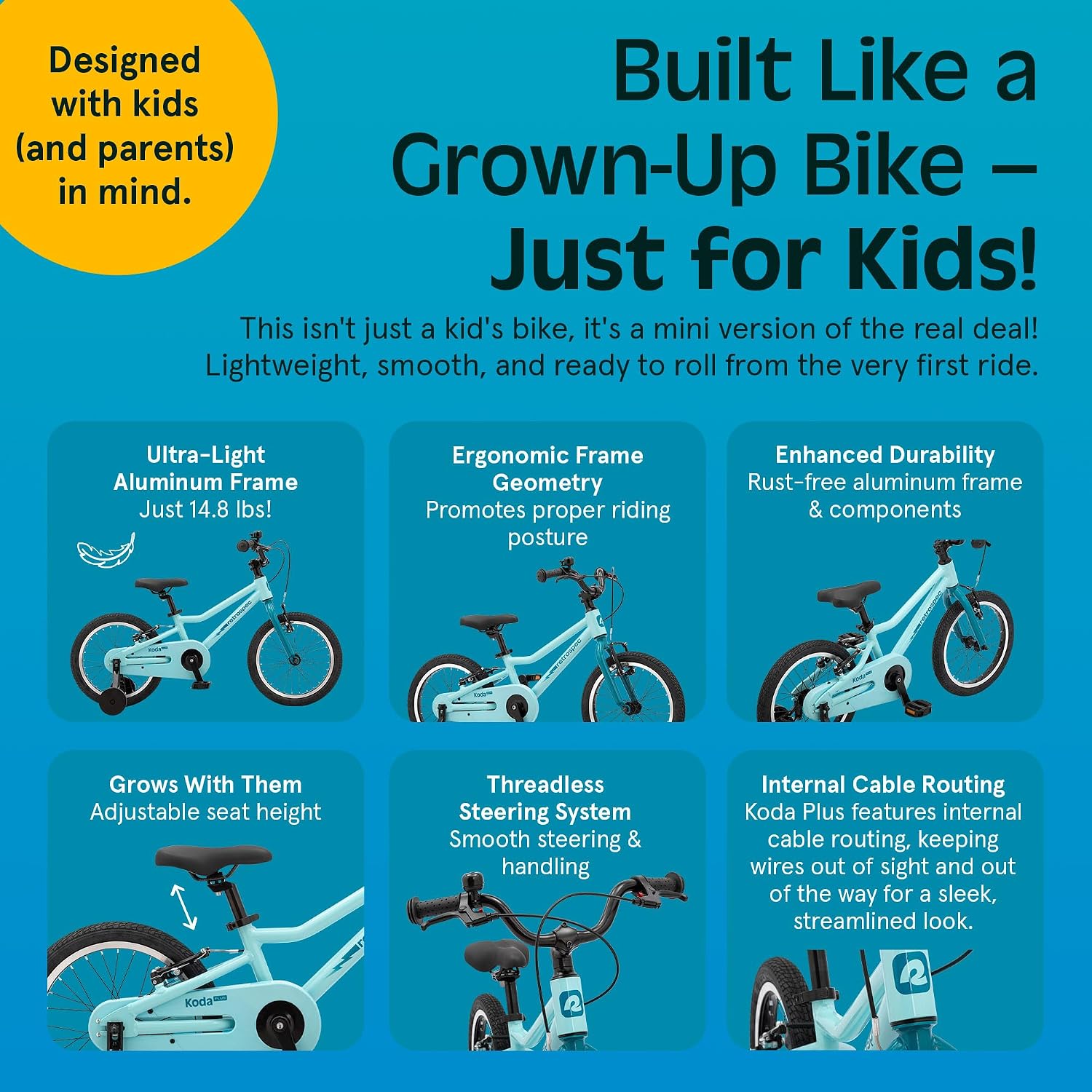 Retrospec Koda Plus Kids Bike for Boys & Girls Ages 4-6 Years - Children's Bicycle, Adjustable Seat & Handlebars