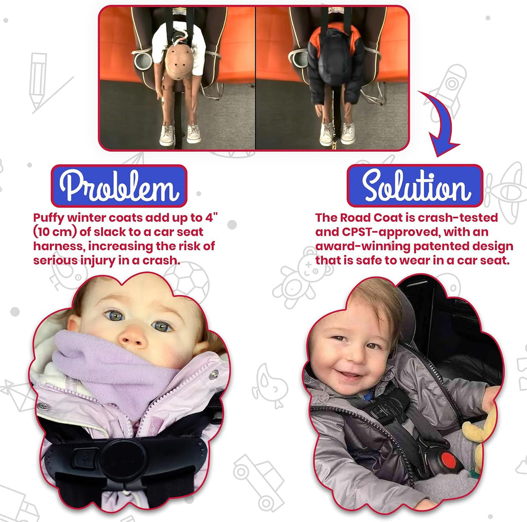 ONE KID Car Seat Coat | The Road Coat Arctic, Years 2-10