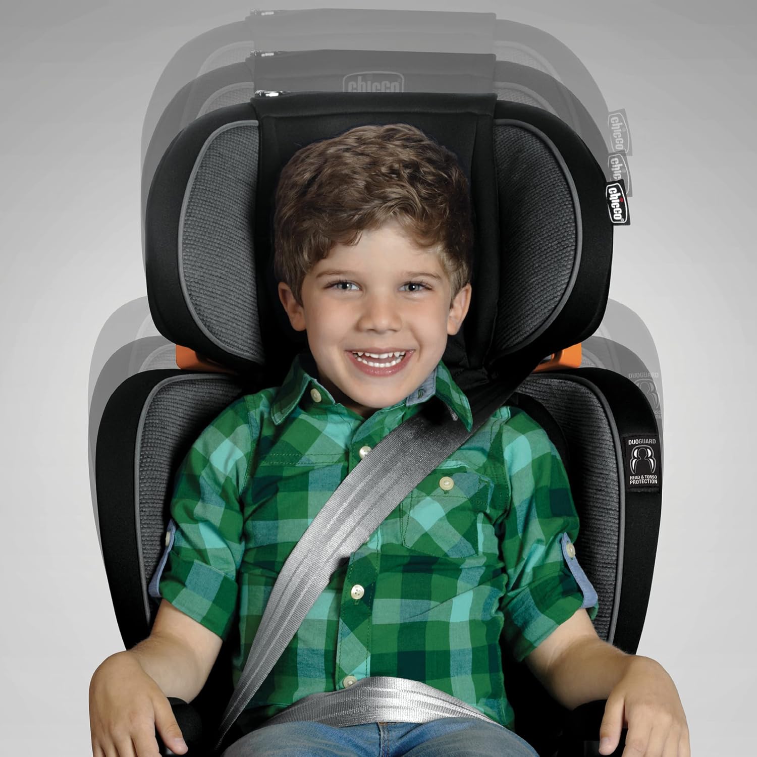 Chicco KidFit Zip Plus 2-in-1 Belt-Positioning Booster Car Seat, Backless and High Back Booster Seat, for Children Aged 4 Years and up and 40-100 lbs., Taurus/Black/Grey